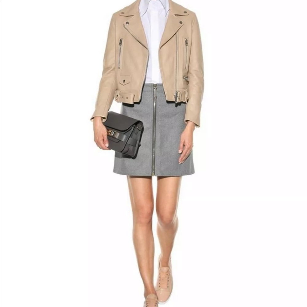 NEW Acne Studios Mock Leather Biker Moto Jacket 32 - Picture 3 of 8